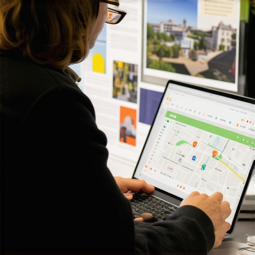 Business owner reviewing analytics for local maps advertising strategy