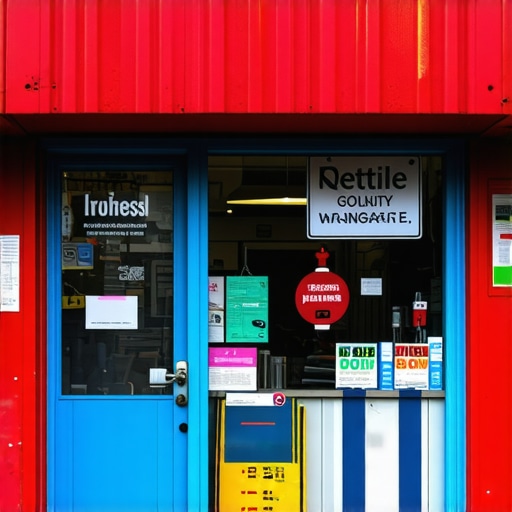 Effective Visual Content for Google Maps Ads Local business storefront with vibrant signage and professional photos for Google Maps listing.