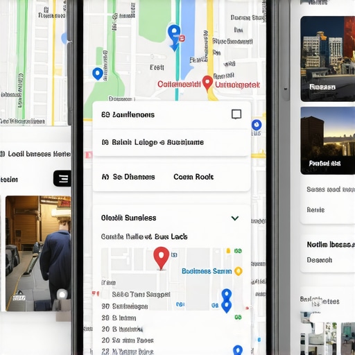 Google Maps interface displaying local business advertisements on mobile