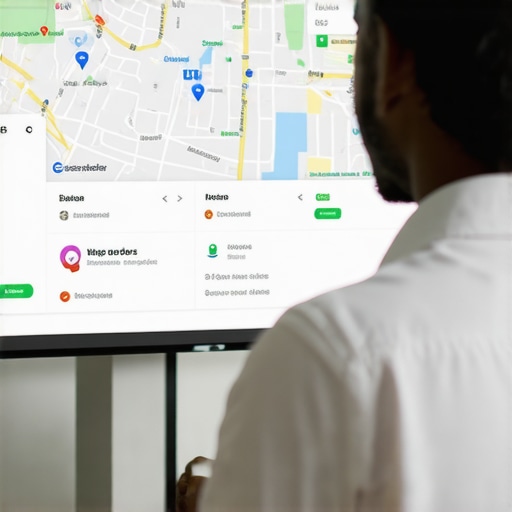 Strategist analyzing local SEO data and maps for effective advertising