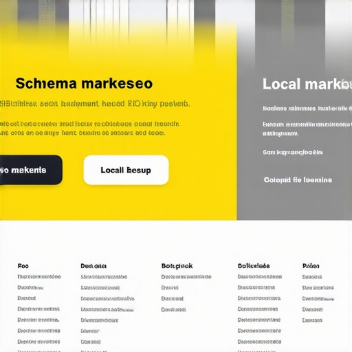 Technical SEO Elements for Local Map Optimization Diagram showing schema markup and website optimization for local search visibility