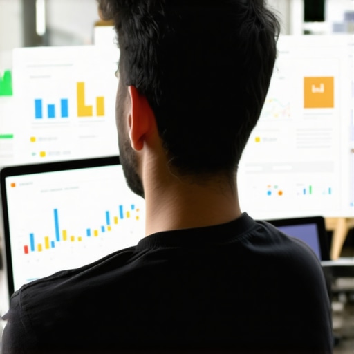 Analyzing Local SEO and Maps Ads Performance Digital marketer reviewing local SEO and Maps advertising metrics on a laptop with charts and maps.