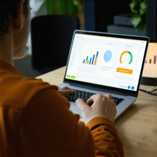 Maintaining Local SEO with Tools Person using SEO tools on a laptop for local business optimization