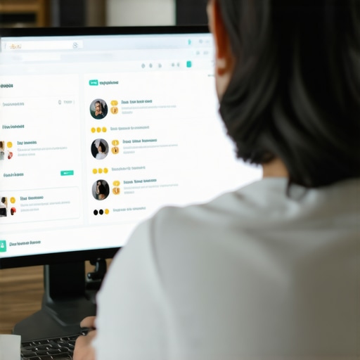 Business owner optimizing local SEO profiles on a laptop