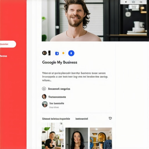 Business owner updating Google My Business profile with photos and reviews