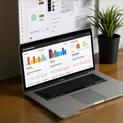Laptop screen showing local SEO analytics and citation management tools.