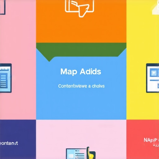 Diagram illustrating complex local SEO components like reviews, map advertising, and content
