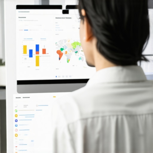 Using SEO and Maps Tools for Local Marketing A marketer analyzing local SEO metrics on a computer screen with mapping tools