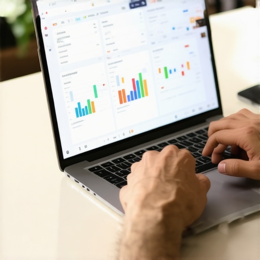 Person reviewing local SEO analytics on a laptop.