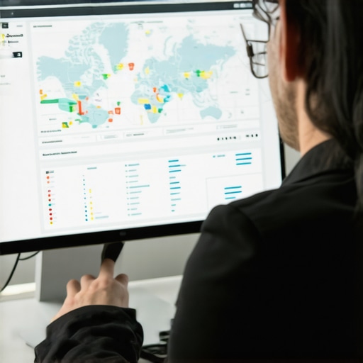 Business owner examining local SEO analytics and map performance reports