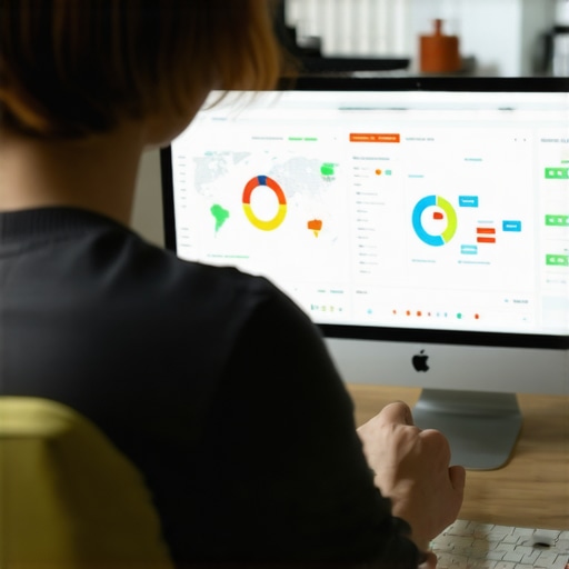 Person reviewing local SEO analytics and maps on a computer screen, indicating ongoing maintenance.