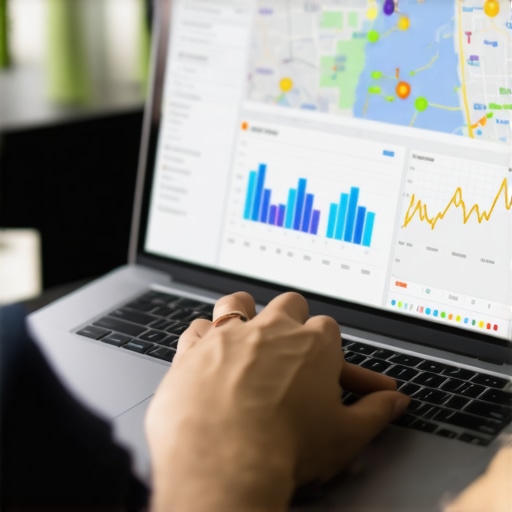 Person reviewing local SEO data on laptop for optimization.