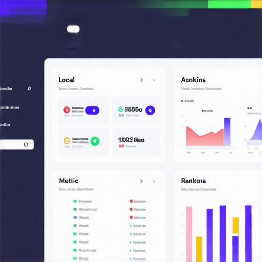 Screenshot of a local SEO monitoring dashboard showing rankings and reviews.