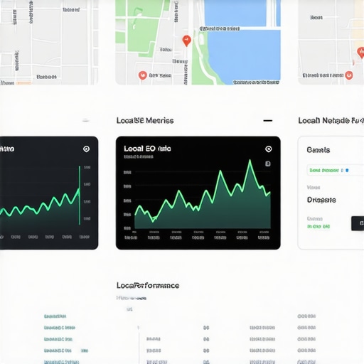 Screenshot of local SEO analytics showing metrics and map ad performance.