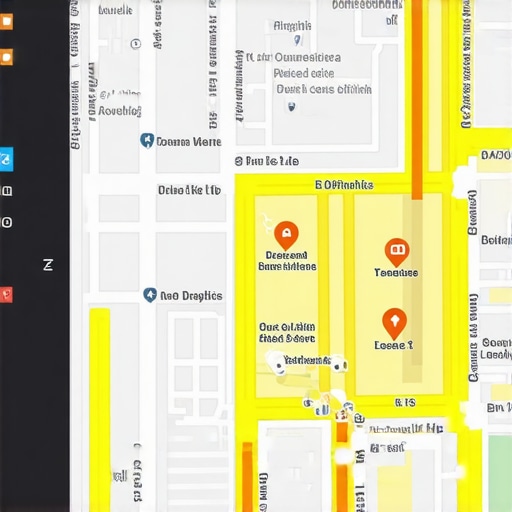 A screenshot of a digital map with highlighted target zones and campaign metrics.