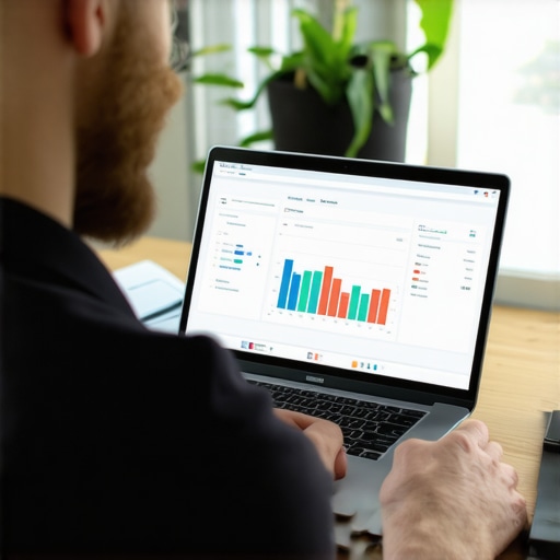 Business owner analyzing local SEO performance dashboards