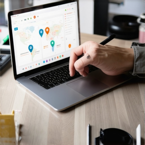 Person working with SEO and maps tools to improve local business ranking.