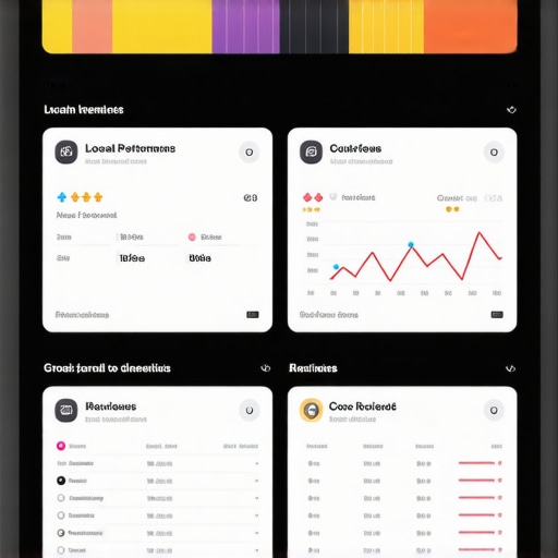 Local SEO Dashboard for Continuous Optimization Screenshot of a local SEO analytics dashboard showing reviews, rankings, and citation management tools.